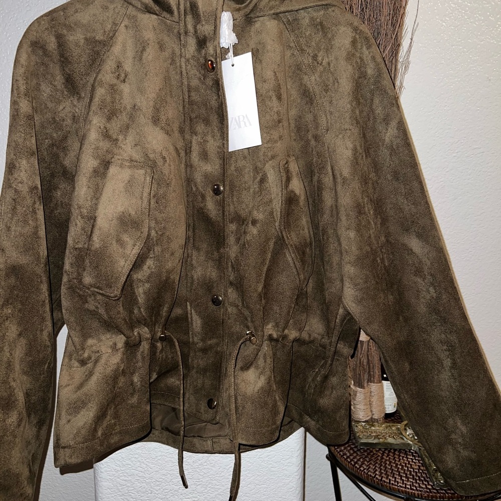 Zara Chocolate Brown Suede Women's Jacket - Picture 12 of 12